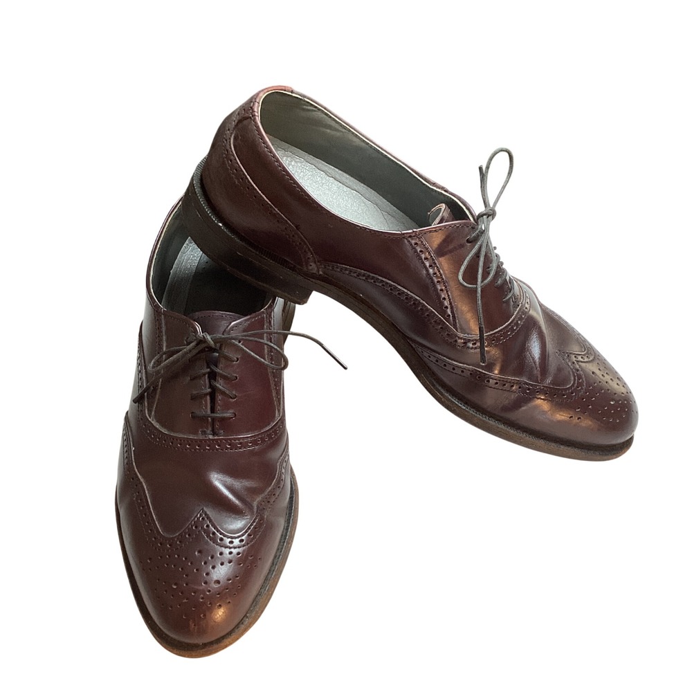 Dexter Wingtip Oxford Mens 10.5 N Burgundy Leather Classic Preppy Dress Shoes